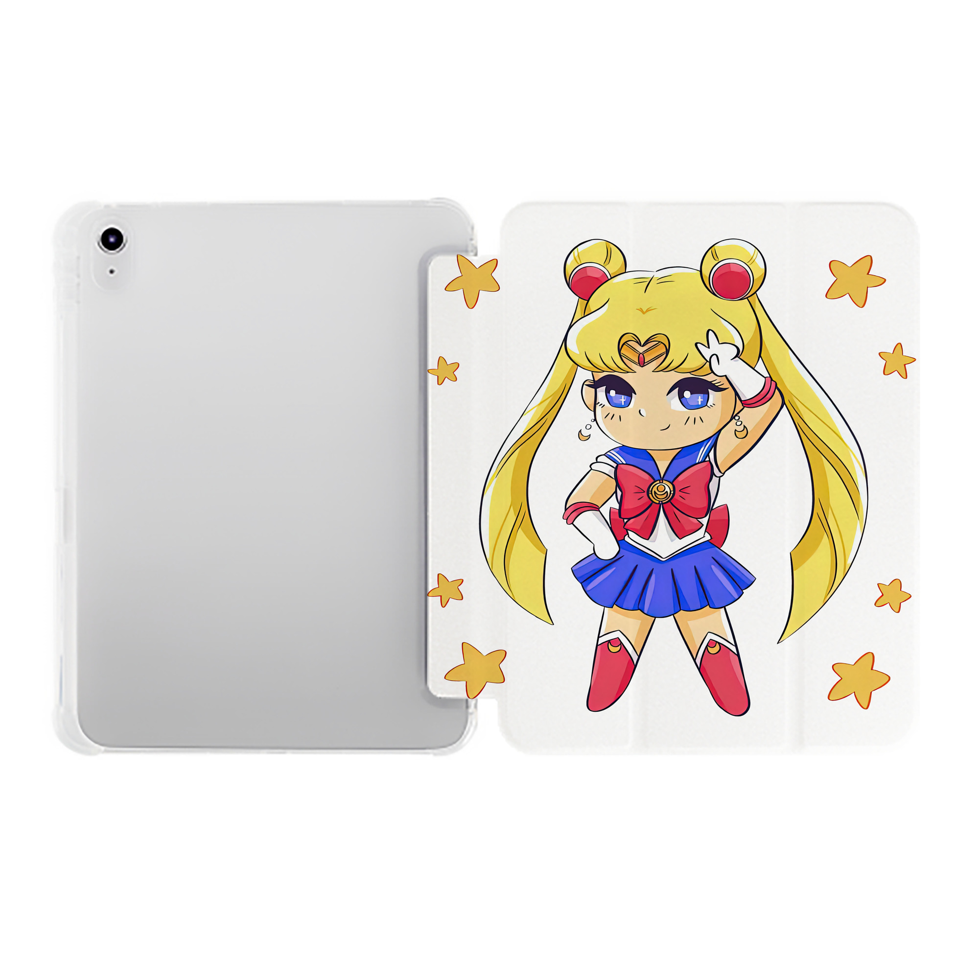 （画像用） 美少女戦士セーラームーン 月野 うさぎ つきの うさぎ Sailor Moon Tsukino Usagi IPad ケース ペン収納付き 三つ折りスタンド PUレザー×シリコン 対応機種9.5/10.5/10.9インチ